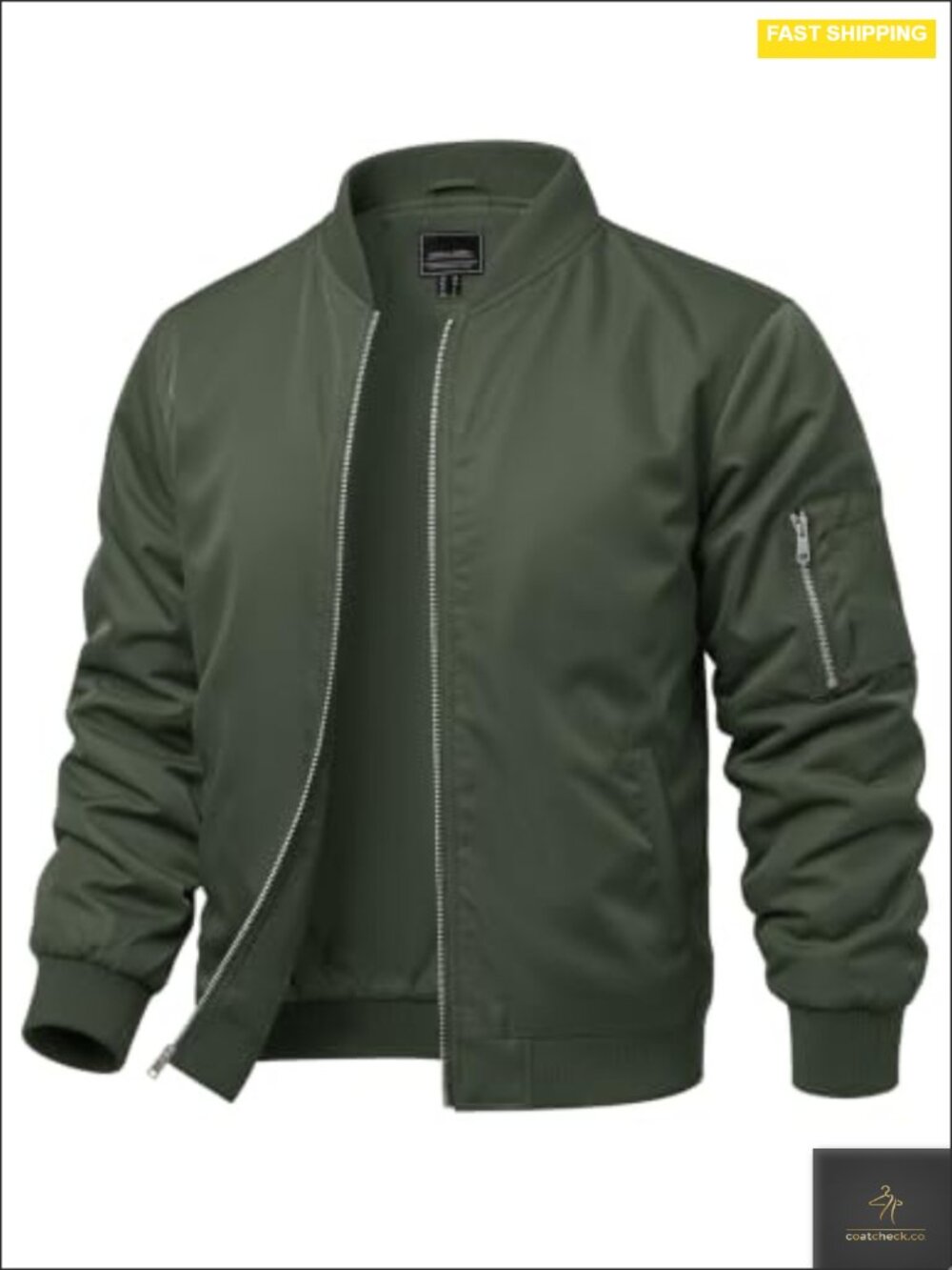 Men's Lightweight Bomber Jacket Windproof Waterproof Full Zip Jacket